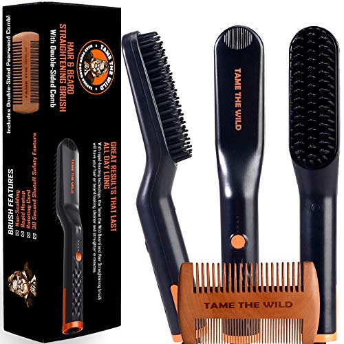 Tame's Easy Glide Beard Straightener and Tame's Beard Armor Heat Protection Spray - Bundle and Save