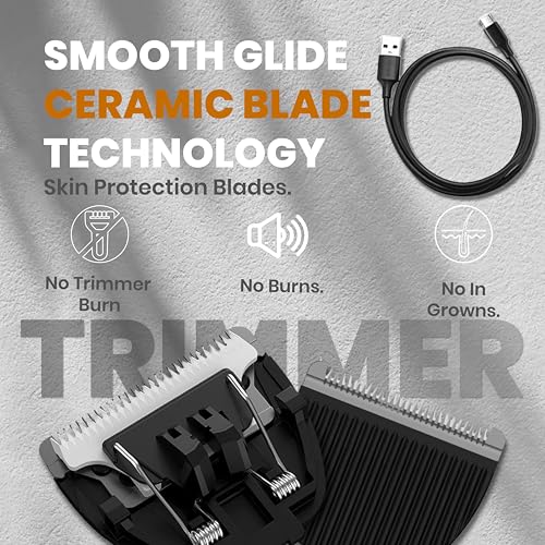 Next Gen Premium Body & Pubic Hair Trimmer ? Waterproof Electric Ball Shaver & Groin Hair Clipper with Ceramic Blades ? Rechargeable Wet/Dry Trimmer for Men & Women, Chest, Legs, Bikini
