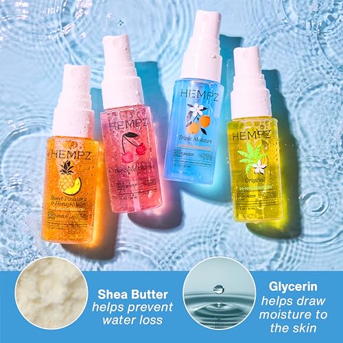 Hempz Mini Body Moisturizer Spray Set, Hydrating Mist, Travel Size Kit, Giftable, 1 oz