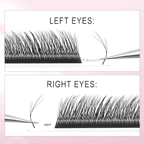 CoMango Fox Eye Lashes Extension Flying YY Lashes 5D Mutil-layer Y Shaped Lash Mink Premade Lash Fans C/D Curly Foxy YY Lashes Natural Fluffy Handmade Individual Eyelash Fans(Black,5D-C-mix8-13mm)