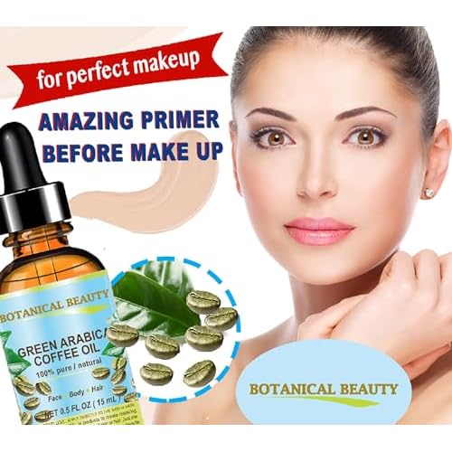 Botanical Beauty GREEN ARABICA COFFEE OIL Brazilian 100% Pure Virgin Unrefined for Face, Skin, Hair, Lip, Nails. Anti - Aging Face Oil (0.33 Fl Oz)