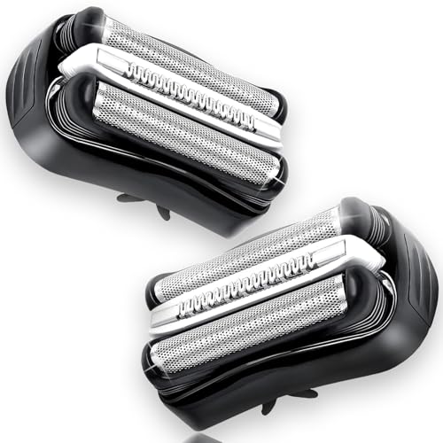 2-Pack Replacement Head for Braun Series 3 S3 3040s - Wet & Dry Shaver Foil & Cutter Blades, Compatible with Braun S3 Razors.