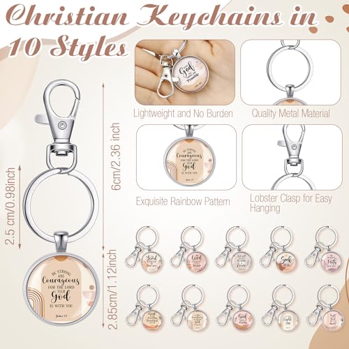 Talltalk 20 Pcs Christian Gift Bulk for Women Religious Cosmetic Bag Inspirational Scripture Keychain Church Favors for Women Mother Sister (Bohemian Style)