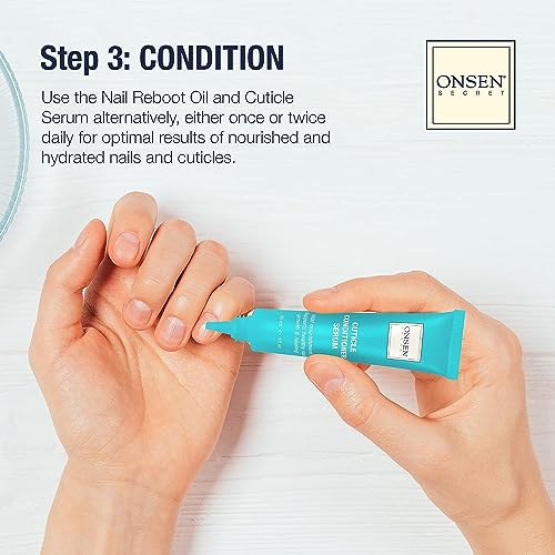 Onsen Secret Ultimate Nail Reboot Kit - Includes Cuticle Oil & Anti Aging Hand Lotion, Professional Nail File and Buffer, 3-Way Block w/Replacement Pads, Nail Strengthening Cuticle Cream