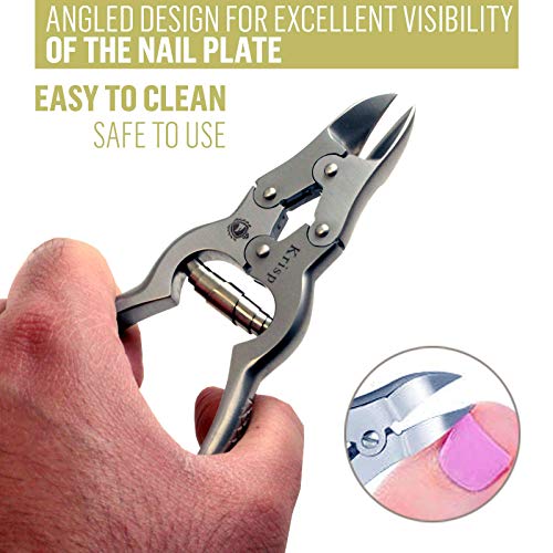 Toenail Clippers for Thick Ingrown Toenails - Professional Podiatry Nail Cutter Fingernail Clipper Trimmer Heavy Duty Surgical Grade Stainless Steel Men Seniors Adults Podiatrist Tool Krisp Beauty