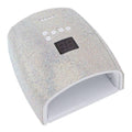 66W Nail Lamp with Rhinestones, Rechargeable Nail Lamp for Gel Nails, 15600mAh 33pcs Lamp Chips 4 Timer Setting Removable Bottom Tray Led Nail Light (US Plug)