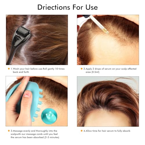 Hair Growth Kit, Biotin Hair Growth Oil Serum, Hair Scalp Massager Helps absorb Hair Growth Oil Serum