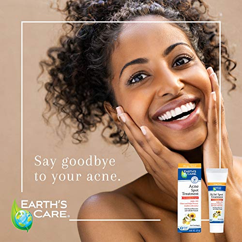 Earth's Care Acne Spot Treatment - 10% Sulfur Cream Medication to Clear Cystic Acne, Pimples and Blackheads on Face and Body (Tube 0.97 OZ)