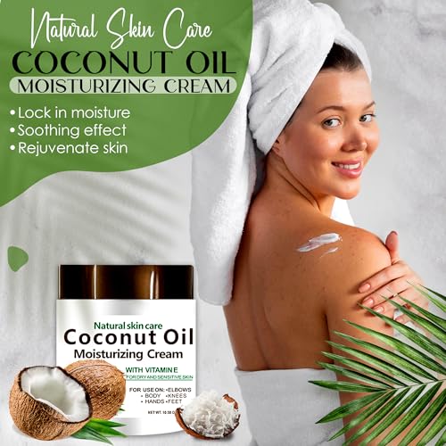 Coconut Oil Cream. Spa size 10.5 oz Moisturizing Cream. Coconut Oil for Face, Hands, Hair. Intense Hydration For Dry skin