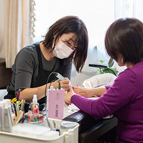 30000RPM Portable Nail Drill Machine, AZ GOGO Professional Rechargeable Electric Efile Nail Drill for Acrylic Nails, Manicure/Pedicure, Polishing, Cuticle - Salon or Home Use£¨Pink£©