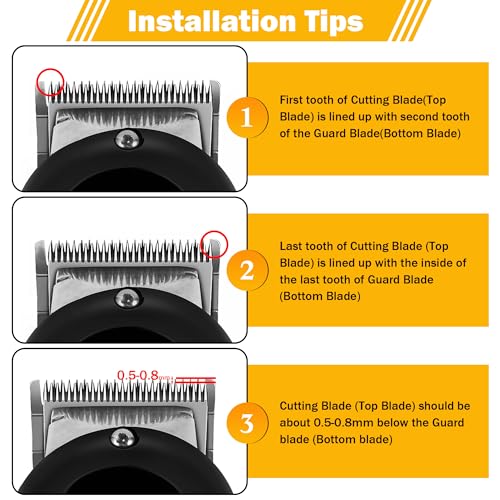 Professional Clipper Replacement Wedge Blades, Compatible with Wahl Precision 2-Hole, Stainless Steel Fixed Blades and Ceramic Moving Blades Pack of 1