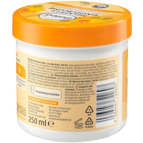 Balea Melkfett milking grease - Calendula Gel-Cream - Protects Skin Against Environmental Damage / Stress from Cold, Wind, Rain etc - 250ml (Not Tested on Animals) by dm-drogerie markt