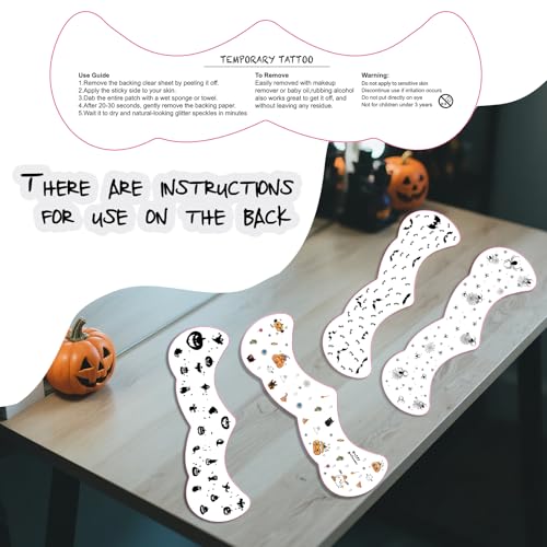 Halloween Black Bat Freckles Temporary Tattoos - Removable & Waterproof,Easy Apply Party Role-Playing Face Stickers Freckles Tattoo Art, Gothic Scary Party Costume Accessories (8 PCS)