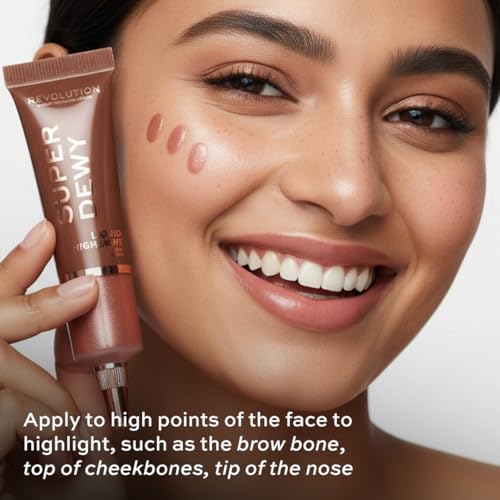 Revolution Super Dewy Liquid Highlight Illuminator, Pink Lights, 0.5 fl oz / 15ml