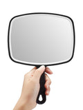 OMIRO Hand Mirror, Large Black Handheld Mirror with Handle, 7.4" W x 10.3" L