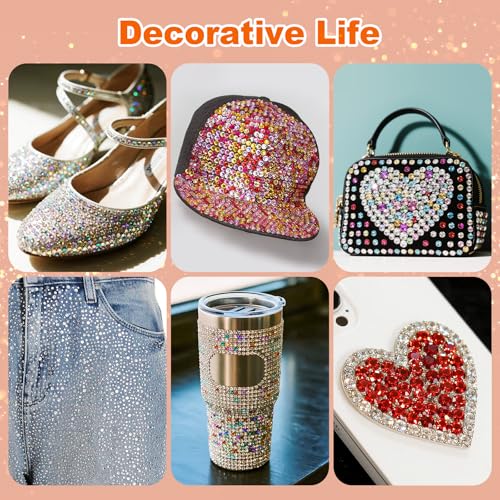 18000Pcs Resin Jelly Rhinestones for Bedazzling, 28 Colors 4mm Flatback Gems for Diamond Art, Bedazzler Kit with 3Pcs 10ml B7000 Jewelry Glue for Crafting Crafts Book Shoes Nail Art
