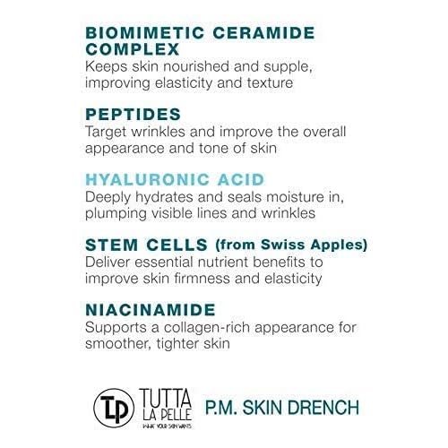 Anti Aging Night Cream - Intense Hydrating Face Moisturizer - Enriched with Hyaluronic Acid, Ceramide, Peptides, Excellent Night Face Cream - Fragrance Free - Light Feeling - 1.7 oz