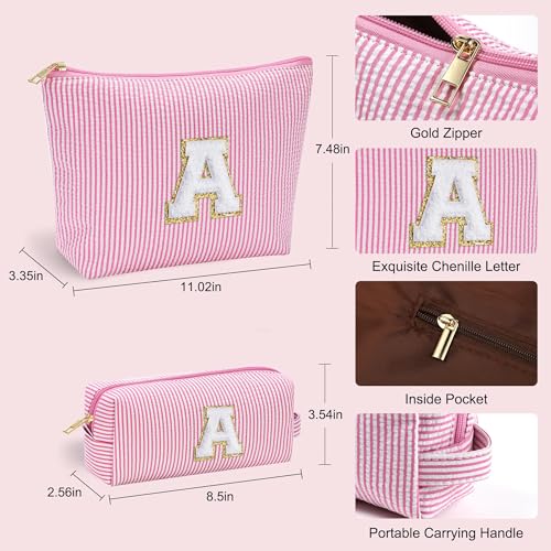 YOOLIFE Personalized Teen Girl Gifts Initial Cute Cosmetic Makeup Bag