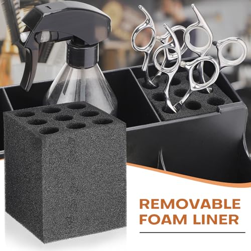 Large Barber Station Organizer for Corded Clippers & Guards, Barber Clipper Tray Anti-slip Hair Trimmer Holder, Multifunctional Detachable Hairdressing Tool Holder, Salon Haircut Supplies Storage Case