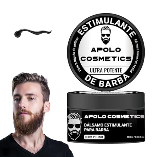 Para Barba, Beard Stimulating Balm Beard Cream, Estimulante Para Barba, B?lsamo Para Crecimiento De Barba Para Hombre, Ultra Potente Apolo Balsamo Negro Thicker, Fuller (1pcs)