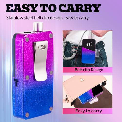 Electric Nail Drill Machine 35000RPM Professional Portable Nail File Cordless Rechargeable Nail Efile for Acrylic Gel Nails Manicure Pedicure Polishing Shape Tools for Salon Home Use Nail Drill(Blue)