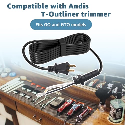 Hair Clippers Cord Replacement for Andis T-Outliner (2-Wire) ? Compatible with GO & GTO Models