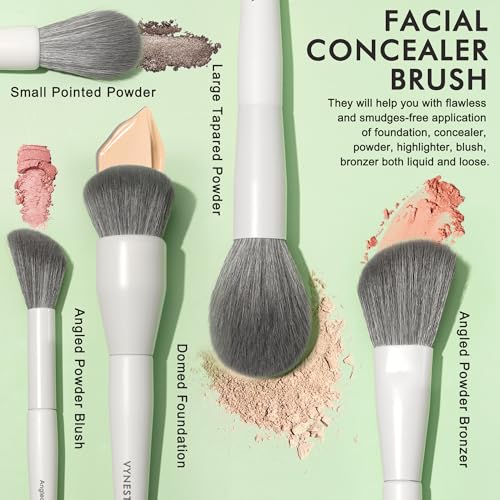 20 Pcs Pro Grade Makeup Brushes Set with Dense Ultra Soft Vegan Bristle,Elegant Design Make up Brushes for Powder, Foundation,Bronzer,Highlight,Face Blending Contour, Concealer, Eye shadow