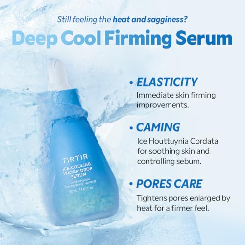 TIRTIR Ice-Cooling Water Drop Serum | -4.39¡ÆC Cooling Korean Serum for Face Instant Hydration Soothing Care (1.01 Fl Oz)