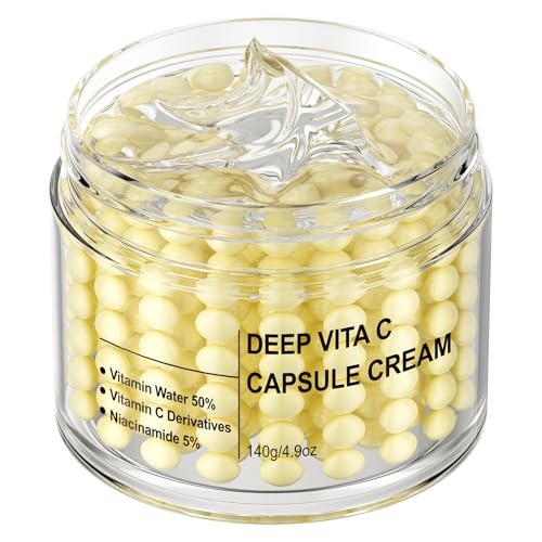 Deep Vitamin C Capsule Face Cream,Moisturizer Capsule Facial Cream,Hydrating Night Face Cream Skincare 4.9 OZ