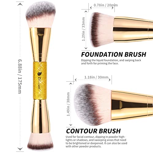 DUcare Makeup Brushes Duo End Foundation Powder Buffer and Contour Synthetic Cosmetic Tools