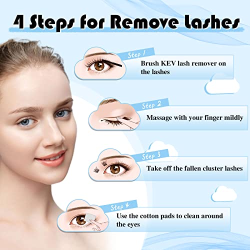 KevKev Cluster Lash Glue Remover Eyelash Remover for Lash Clusters 10ml Easy Removal of DIY Lash Extention Gentle Oil Texture