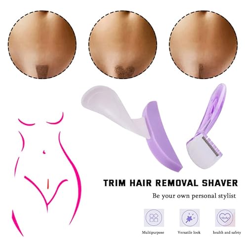 Munyee Hua Intimate Pube Hair Trimmer Set for Women with 7 Shapes, 3 Handy Razors, a Silk Storage Bag - Easy Operate Bikini Grooming Tool,Pubic Care Removal Scissors Accessories (7 pcs model set)