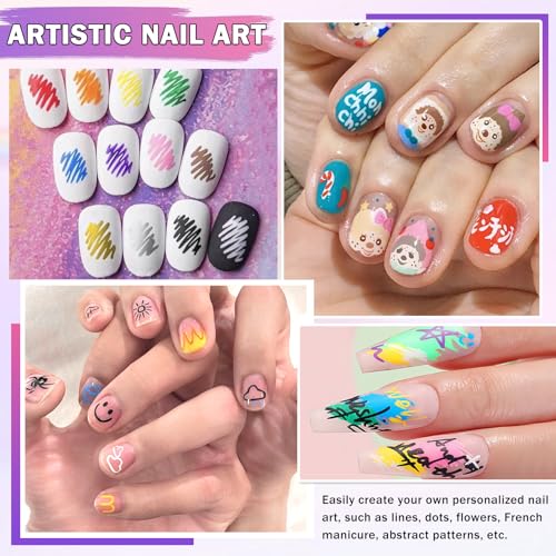 Nail Art Pens Set, 36 Colors Nail Art Markers Polish Pens for Painting Nails, Acrylic Paint Drawing Painting Dotting Markers Pen Quick Drying Nail Art Design Manicure Tools