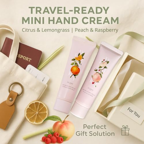 DEMIKI Shea Butter Hand Cream for Dry Cracked Hands, Birthday Gifts for Women, Bridesmaid Gifts, Nurse Gifts, Valentines Day Gifts, Party Favors, Hand Cream Gifts Set for Women, Travel Size1.7fl.ozx4
