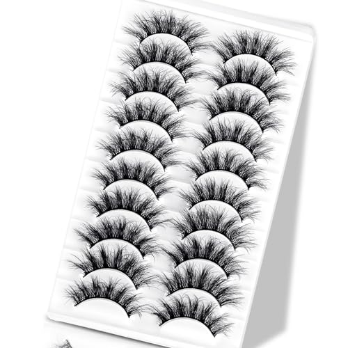 Soft Mink False Eyelashes - Fluffy, Natural-Looking Eye Lashes with Full Bouncy Volume & Curl - Synthetic, Reusable Beauty Accessory (ZH067)