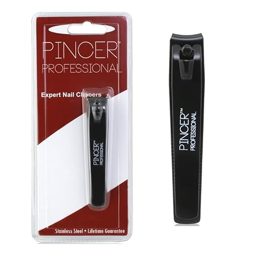 Pincer Professional Stainless Steel Grooming Set, Expert Tweezers with Slanted Tip and Nail Clippers