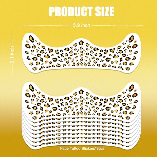 Cheetah Freckles Face Tattoo - Wild Spot & Savage Glamour Temporary Tattoos | Waterproof Leopard Print Fake Freckles for Music Festival, Halloween Costume, Party Makeup (8 Sheets)