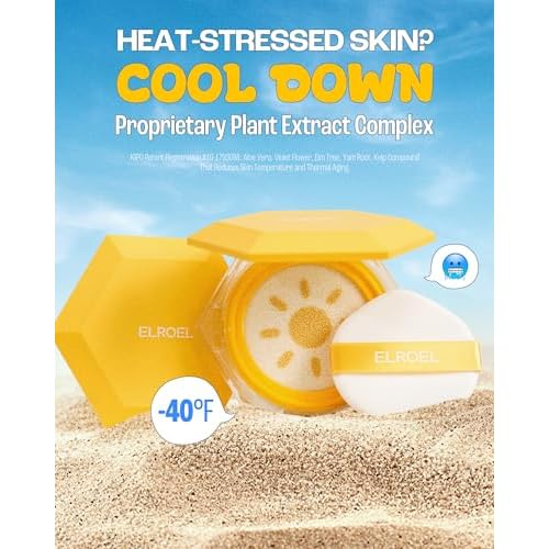 Pang Pang Big Sun Cushion Plus Refill - Korean Hypoallergenic & Cooling Face Sunscreen with Puff Sponge - Broad Spectrum SPF50+ PA++++ (0.88 oz)