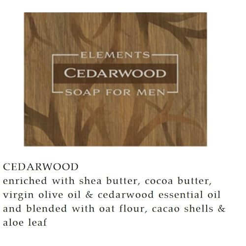 Greenwich Bay Trading Co. Elements Cedarwood Soap for Men, 8.6 oz Bars, Set of 2