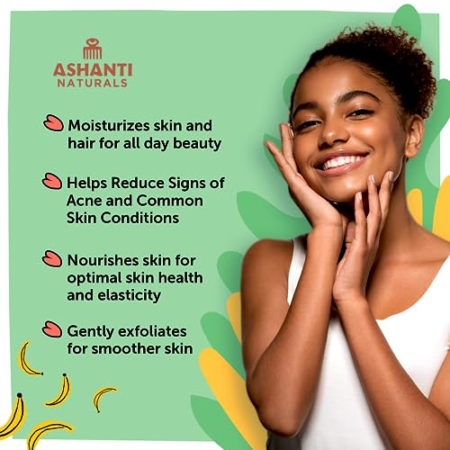 Ashanti Naturals Authentic African Black Soap Bar | Cleansing and Nourishing Black African Soap Bar| Acne Bar Soap with Shea Butter and Coconut Oil (8oz)