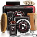 Valentines Gifts for Him, Beard Kit for Men, Beard Growth and Grooming Kit w/Beard Oil Beard Balm Beard Brush Beard Comb Beard Scissors, Christmas Birthday Gifts for Men Husband Grandpa Boyfriend Son