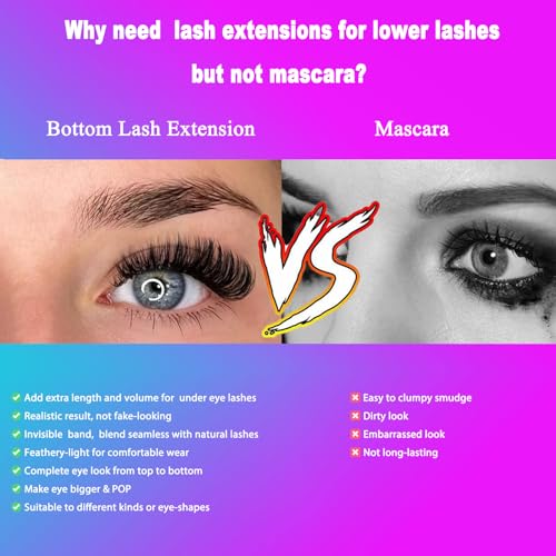 DAODER Natural Lash Clusters Kit with Bottom Lashes 40D Wispy Lash Extensions Kit Fluff Eyelash Extension Kit with Lash Remover 300pcs(40D+Bottom Lash Clusters Kit)
