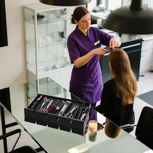 Hedume Barber Clipper Tray Organizer with Anti-Slip Mat, Corded Clippers Holder for Hairdresser, Multifunctional Razors Case for Clippers, Trimmers & Other Tools Storage - 15.7" L x 8.5" W