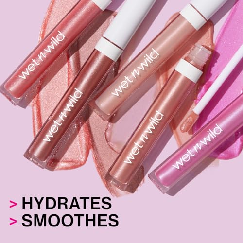wet n wild MegaSlicks Lip Gloss Green Rasp-berry Voice 10- Rasp-berry Voice 0.6 Ounce and Mega Slicks Lip Gloss | Long Lasting | Hyaluronic Acid | High Shine | Rose Pink Lowkey Pink