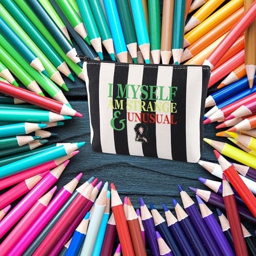 FOTAP Horror Movie Gift Movie Quote Makeup Bag Halloween Bag Goth Gift (I MYSELF)