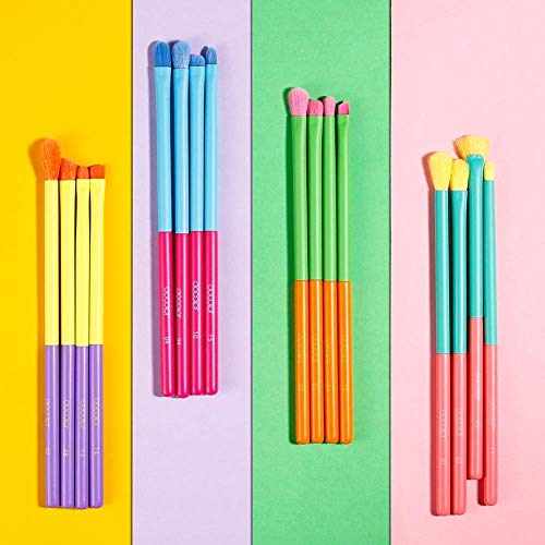 Docolor 15Pcs Neon Eye Makeup Brushes Set + 16Pcs Colorful Eyeshadow Makeup Brush Set Professional Makeup Brushes Eye Shadow Concealer Eyebrow Eyelash Eye Liners Blending Make Up Brushes Set