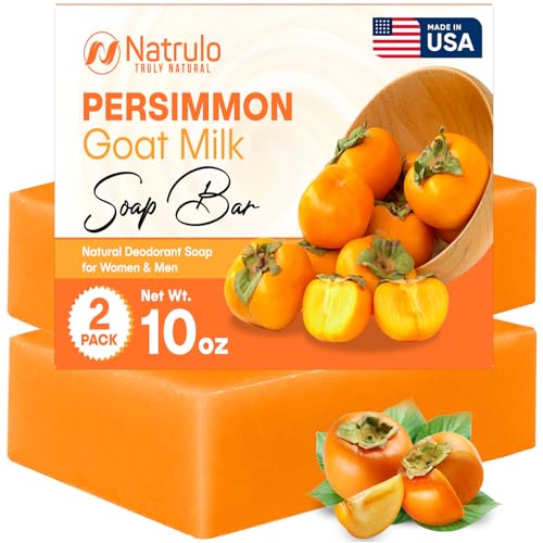 Persimmon Soap Bar for Body Odor Control ? Purifying Deodorizing Body Wash with Goat Milk for Eliminating Body Odor ? Great for Skin Brightening, Natural Deodorant Soap for Men & Women