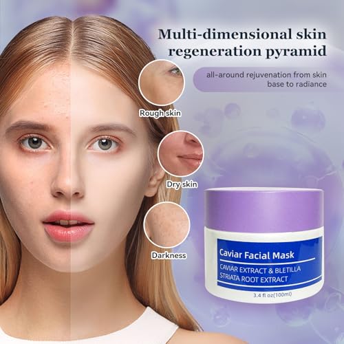 CaviarEssence Face Mask - Soothe & Replenish with Centella, Chamomile & Hyaluronic Acid. Calms Redness & Strengthens Skin Barrier for All Types (3.4 oz)