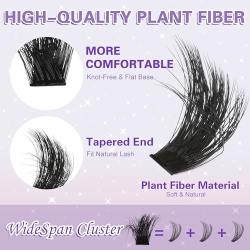 200D Lash Clusters 12-20mm Cluster Eyelash Extensions Thick Volume Eyelash Clusters 224pcs Mink False Eyelashes Clusters Soft Wispy Individual Lashes DIY Lash Extension, by KLHYIT