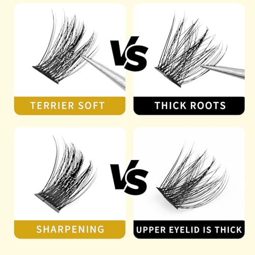 False Eyelash, Wide Cluster D Curl Individual Eyelashes Extension, 120pcs Per Pack, Various Lengths, Soft, Comfortable, Cruelty Free, Synthetic